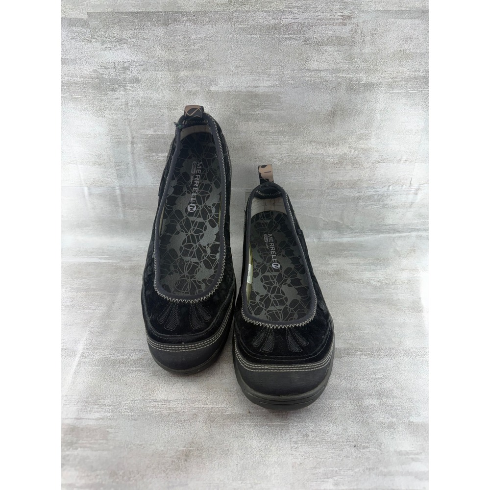 Merrell Mimosa‎ Cord Black Suede Slip On Flats Women Sz 8.5 J89278 Comfort Shoes
